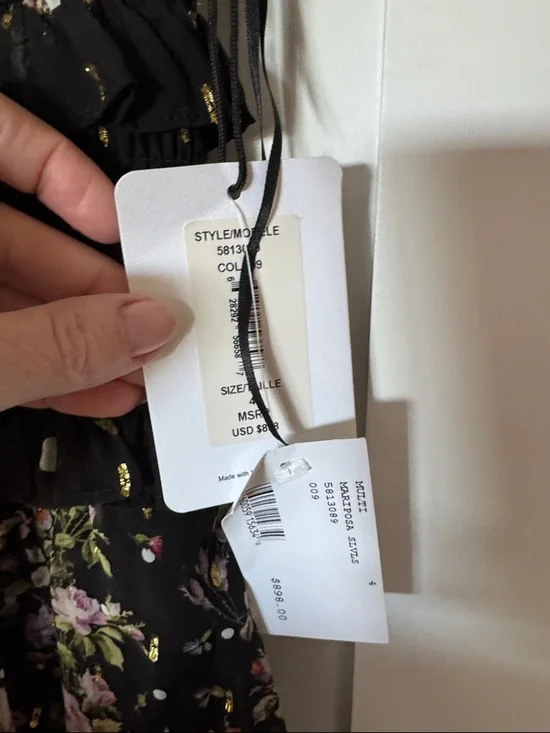 Amur Black Floral Maxi Dress with Lavender Accents - Picture 2 of 2